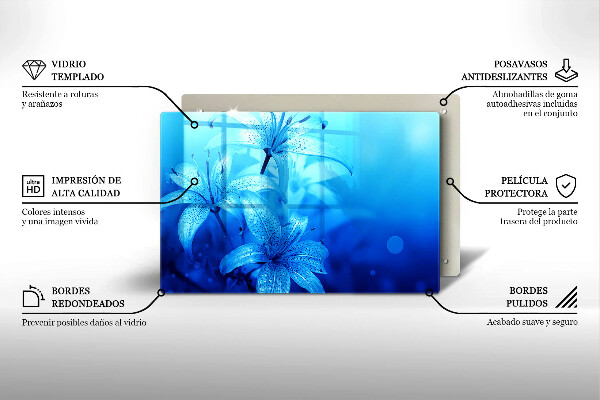 Copri piano cottura Fiori blu