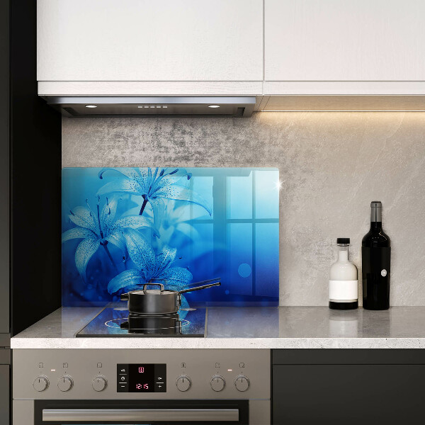 Copri piano cottura Fiori blu