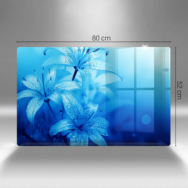 Copri piano cottura Fiori blu