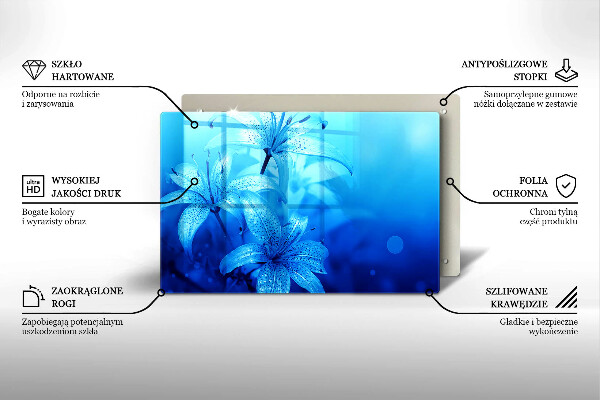 Copri piano cottura Fiori blu