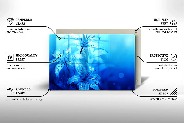 Copri piano cottura Fiori blu