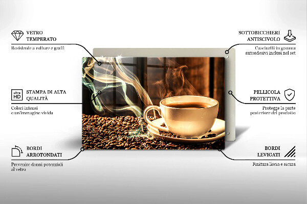 Copri piano cottura Tazza e chicchi di caffè
