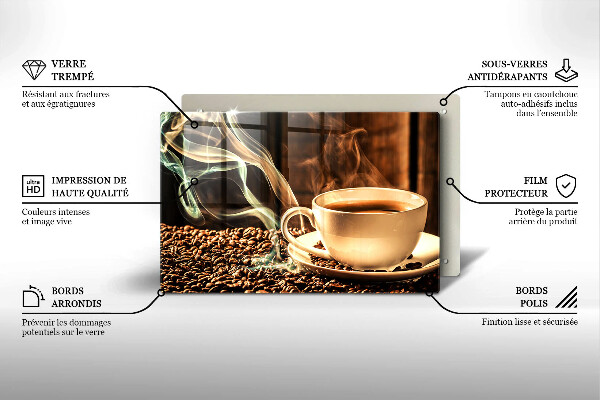 Copri piano cottura Tazza e chicchi di caffè