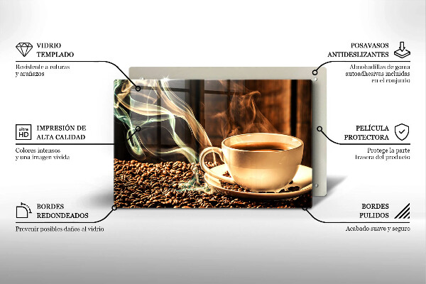 Copri piano cottura Tazza e chicchi di caffè