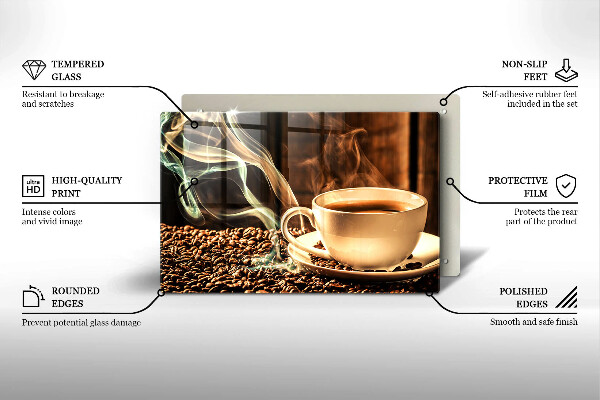 Copri piano cottura Tazza e chicchi di caffè