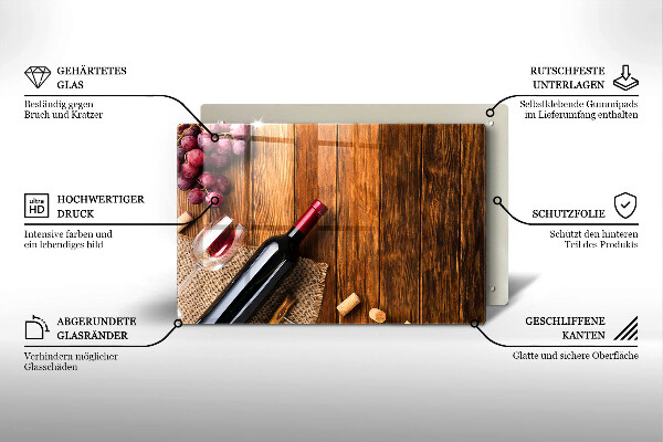 Protezione piano cottura Una bottiglia di vino rosso