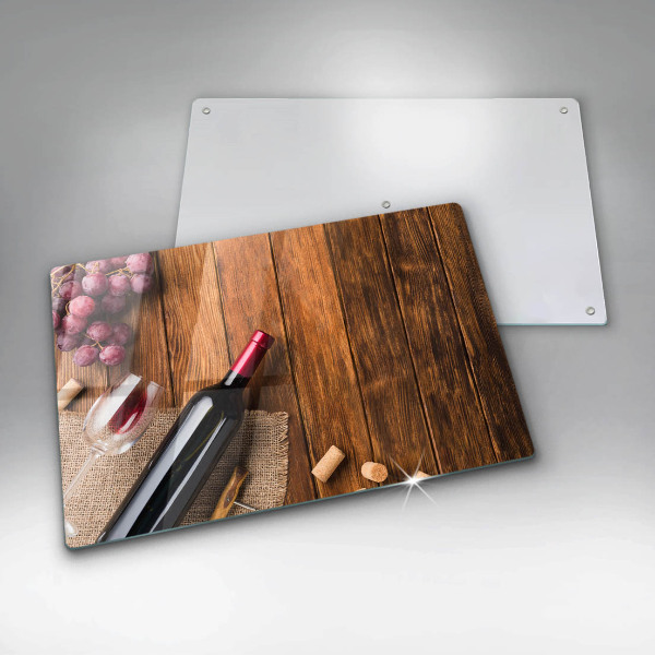 Protezione piano cottura Una bottiglia di vino rosso