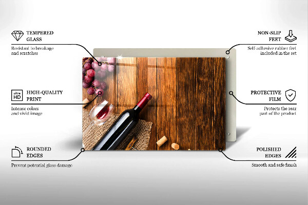 Protezione piano cottura Una bottiglia di vino rosso