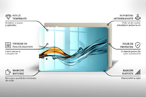 Protezione piano induzione Acqua su sfondo blu
