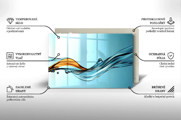 Protezione piano induzione Acqua su sfondo blu
