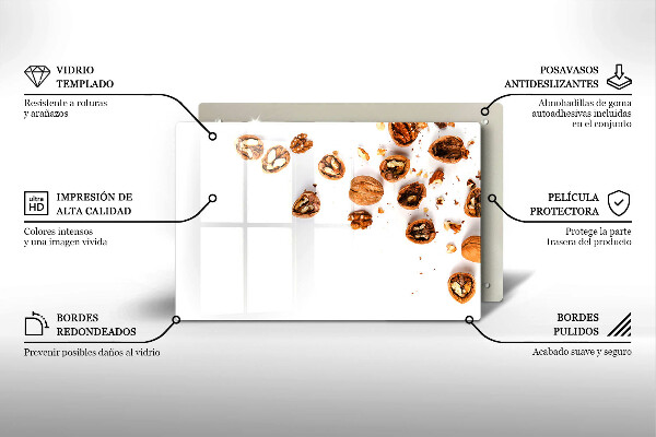 Protezione piano induzione Noci su sfondo bianco