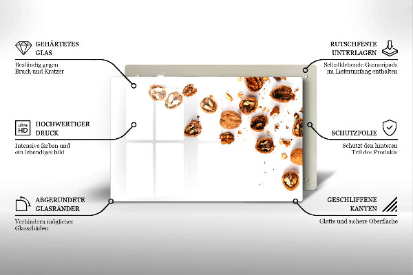 Protezione piano induzione Noci su sfondo bianco