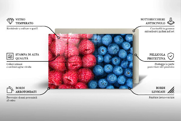 Protezione piano induzione Frutti di lampone e mirtillo
