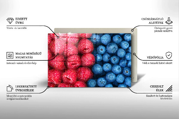 Protezione piano induzione Frutti di lampone e mirtillo
