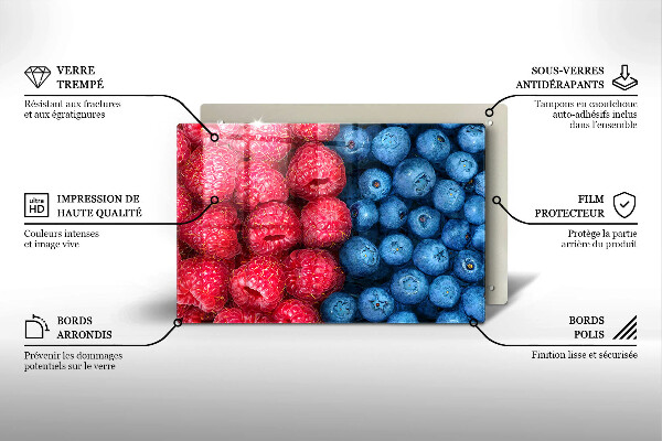 Protezione piano induzione Frutti di lampone e mirtillo