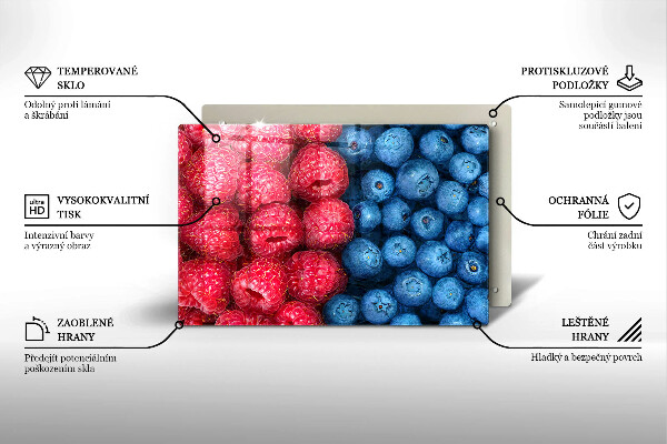 Protezione piano induzione Frutti di lampone e mirtillo