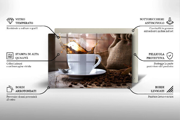 Copri piano cottura Tazza e chicchi di caffè