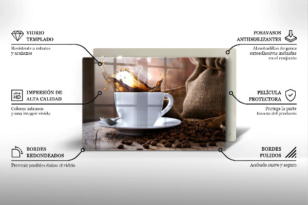 Copri piano cottura Tazza e chicchi di caffè