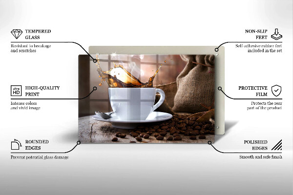 Copri piano cottura Tazza e chicchi di caffè