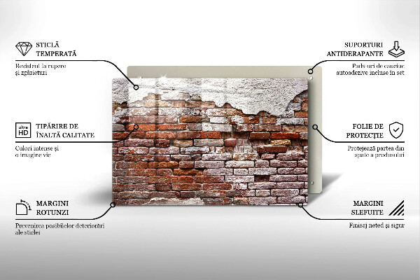 Copri piano cottura Vecchio muro di mattoni e cemento