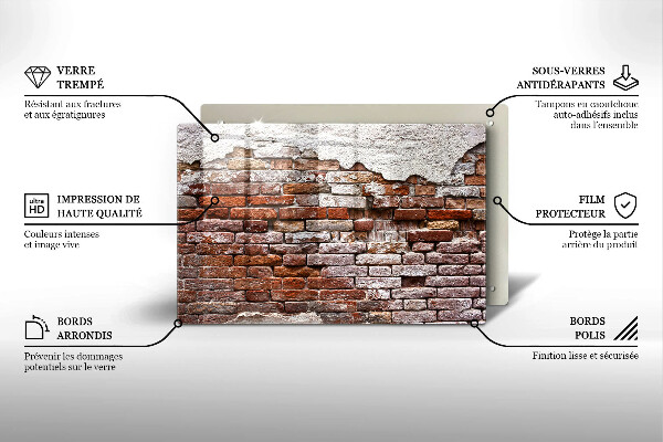 Copri piano cottura Vecchio muro di mattoni e cemento