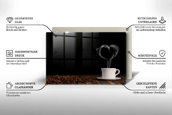 Copri piano cottura Cuore della tazza di caffè