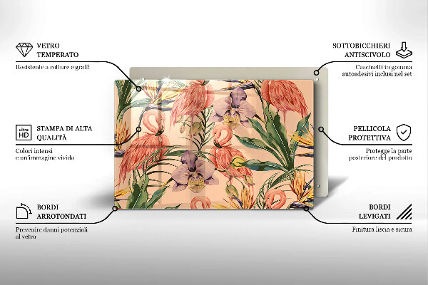 Protezione piano induzione Illustrazione dei fenicotteri