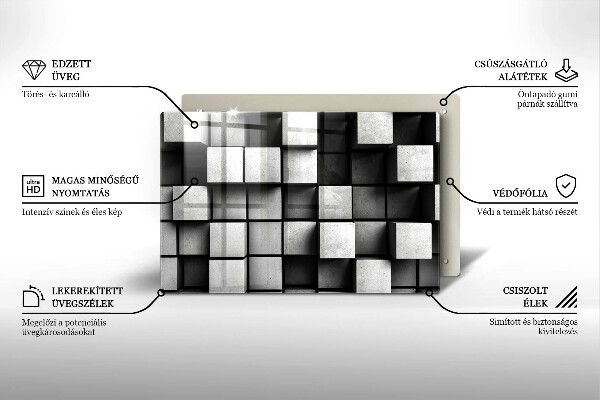 Copri piano cottura Quadrati astratti 3D