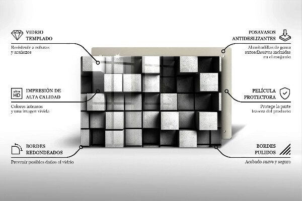 Copri piano cottura Quadrati astratti 3D