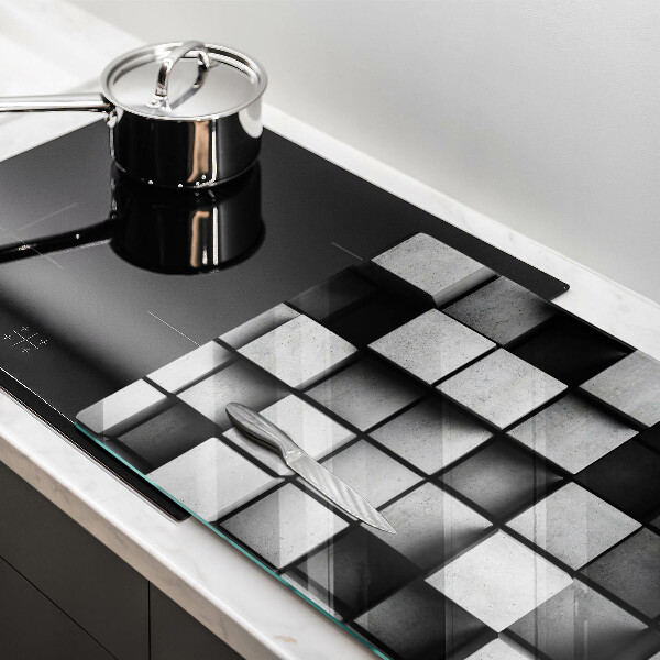 Copri piano cottura Quadrati astratti 3D