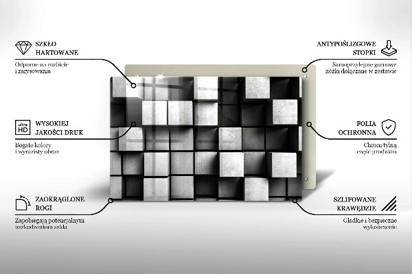 Copri piano cottura Quadrati astratti 3D