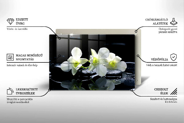 Copri piano cottura Fiori bianchi nell'acqua Zen