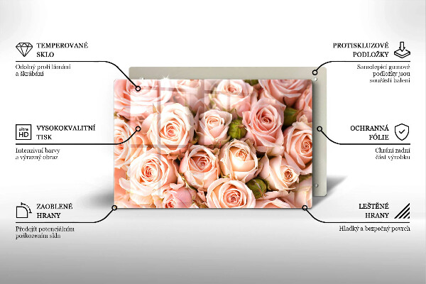 Copri piano cottura Bouquet di rose delicate