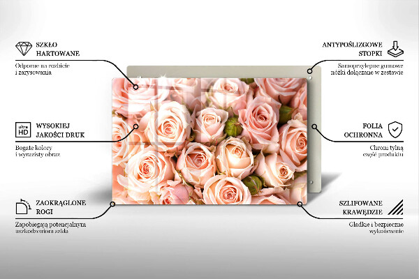 Copri piano cottura Bouquet di rose delicate