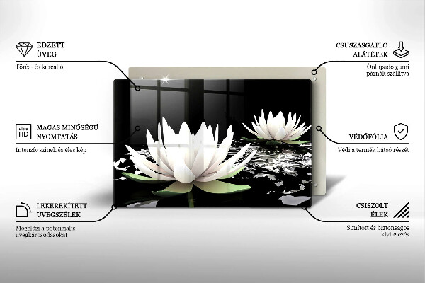 Copri piano cottura Gigli bianchi sull'acqua