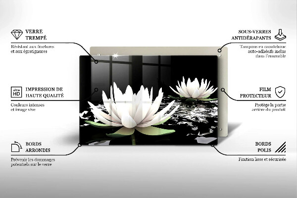 Copri piano cottura Gigli bianchi sull'acqua