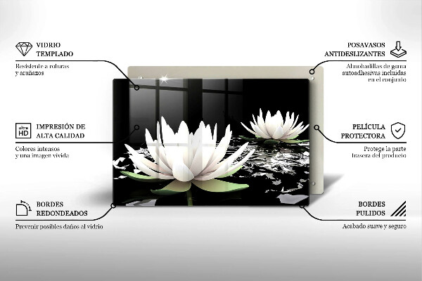 Copri piano cottura Gigli bianchi sull'acqua