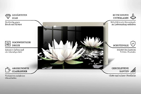 Copri piano cottura Gigli bianchi sull'acqua