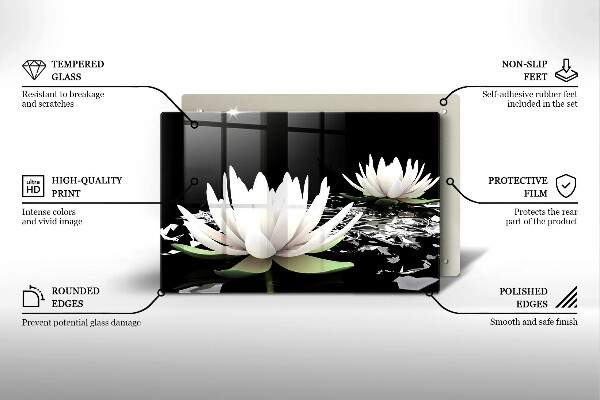 Copri piano cottura Gigli bianchi sull'acqua