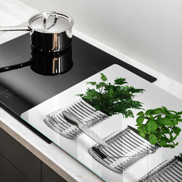 Copri piano cottura Vasi di piante aromatiche