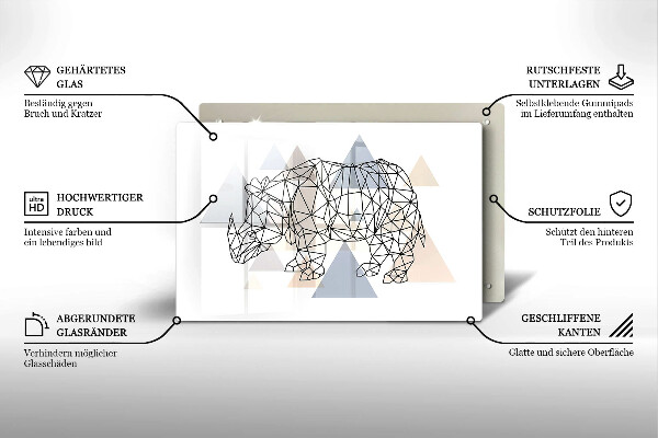 Copri piano cottura Rinoceronte di linea artistica