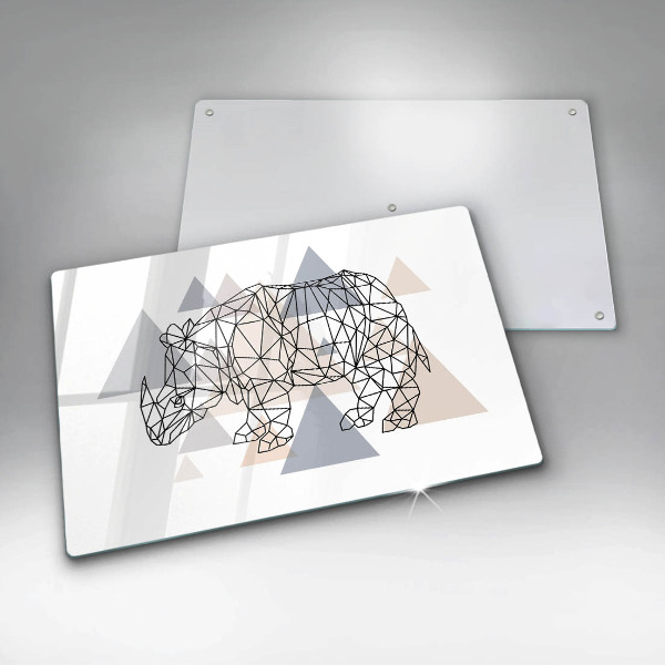 Copri piano cottura Rinoceronte di linea artistica