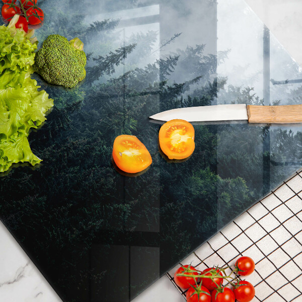 Copri piano cottura Alberi forestali e nebbia