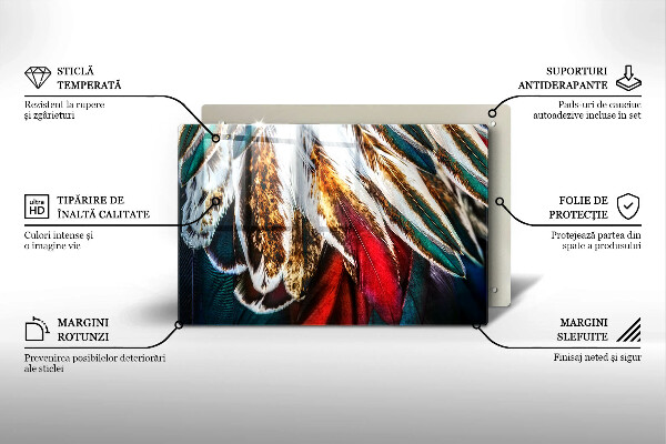 Copri piano cottura Piume di uccelli boho