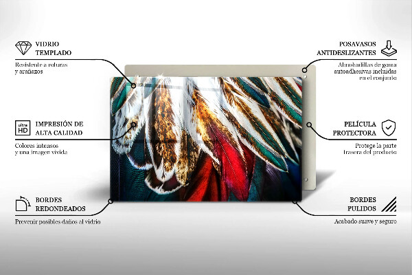 Copri piano cottura Piume di uccelli boho