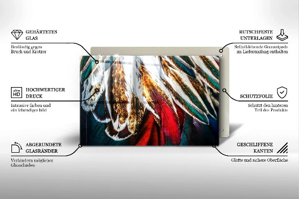 Copri piano cottura Piume di uccelli boho