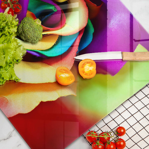 Copri cucina in vetro Petali di rosa colorati