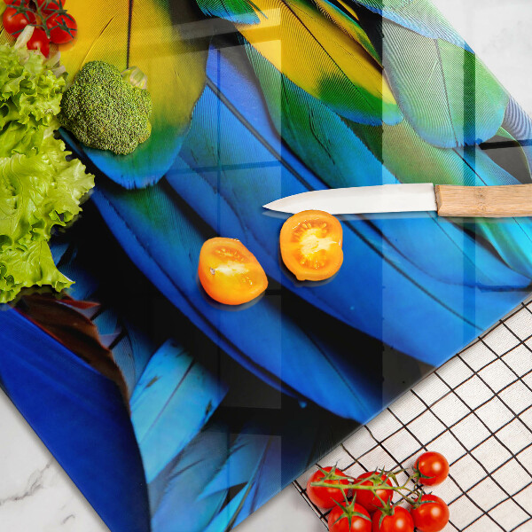 Copri piano cottura Piume di pappagallo colorate