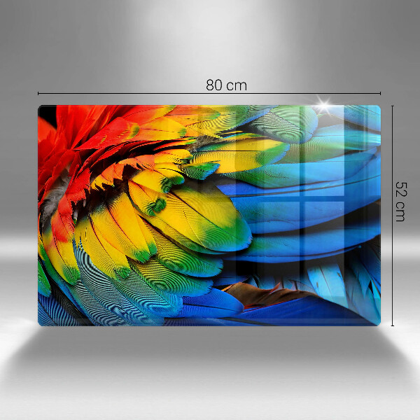 Copri piano cottura Piume di pappagallo colorate