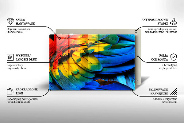 Copri piano cottura Piume di pappagallo colorate
